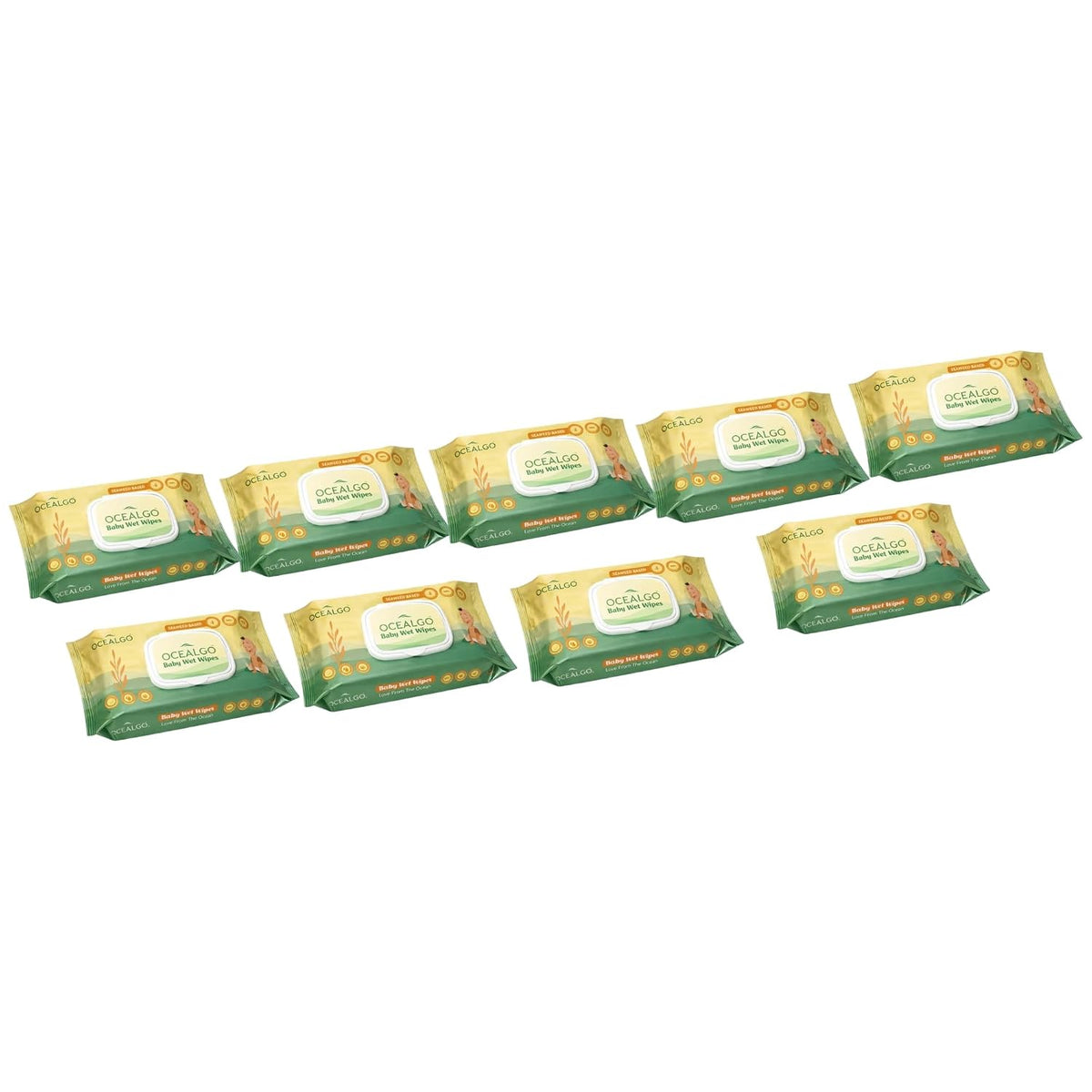 Seaweed Moisturizing Baby Wet Wipes Pack of 9