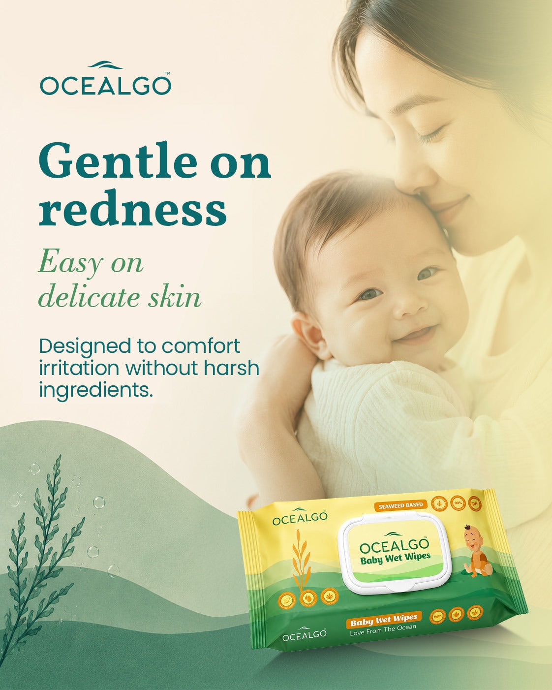 Seaweed Moisturizing Baby Wet Wipes(72 PCS)