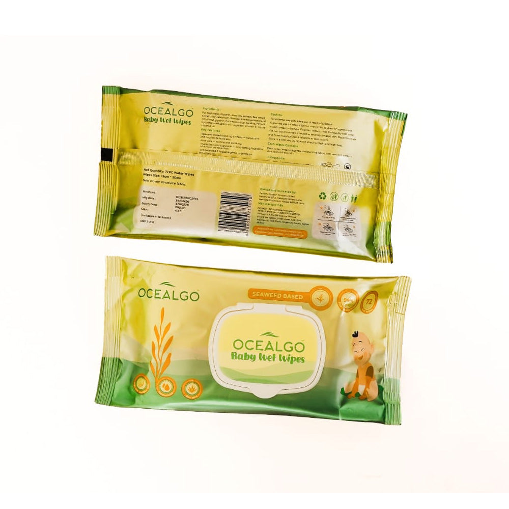 Seaweed Moisturizing Baby Wet Wipes(72 PCS)